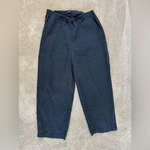 Quince black linen pants sz L